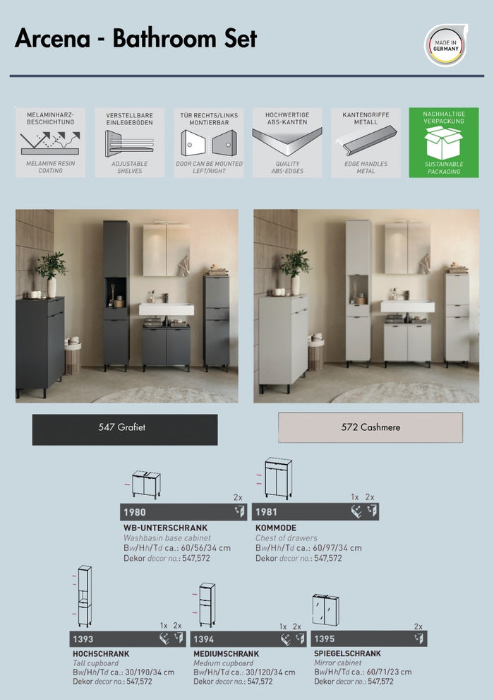 Germania Arcena Cashmere Badkamerkast Small