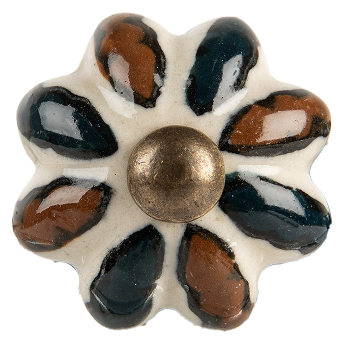 Clayre & Eef Deurknop Ø 3x3 cm Beige Keramiek