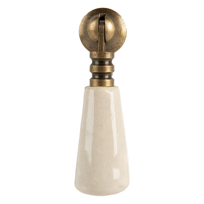 Clayre & Eef Deurknop 2x2x7 cm Beige Keramiek