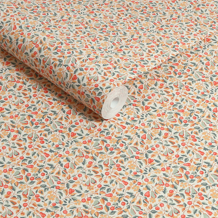 Laura Ashley Devons Grove Behang - Planten - 10mx52cm - Oranje