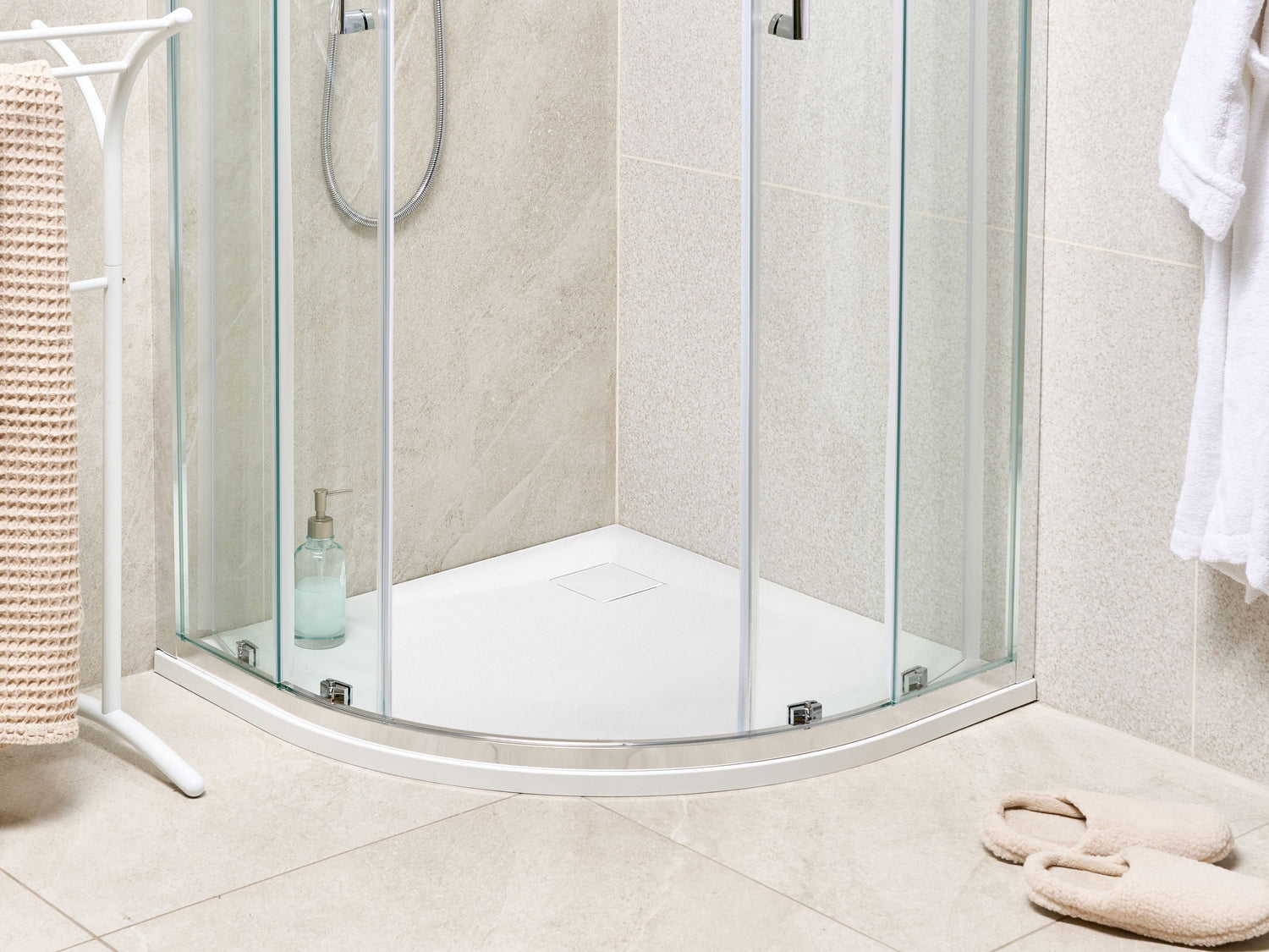 Beliani - PARON - Douchebak - Wit - 80 x 80 x 3 cm - SMC (kunststof)