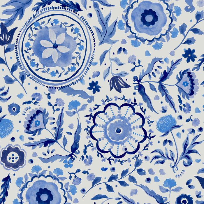 Joules Vliesbehang - Festival Flowers Blue - 1005x52