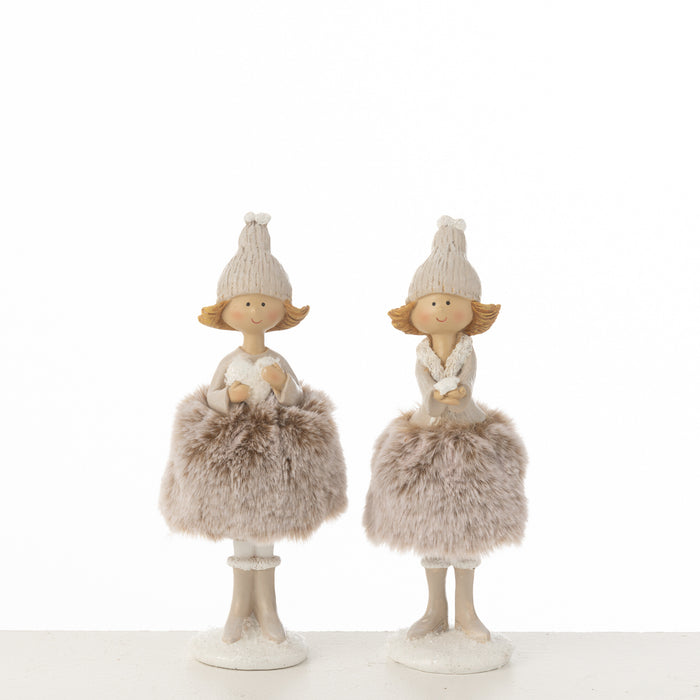 J-Line figuur engel hart + ster bont rok - polyresin - mix -