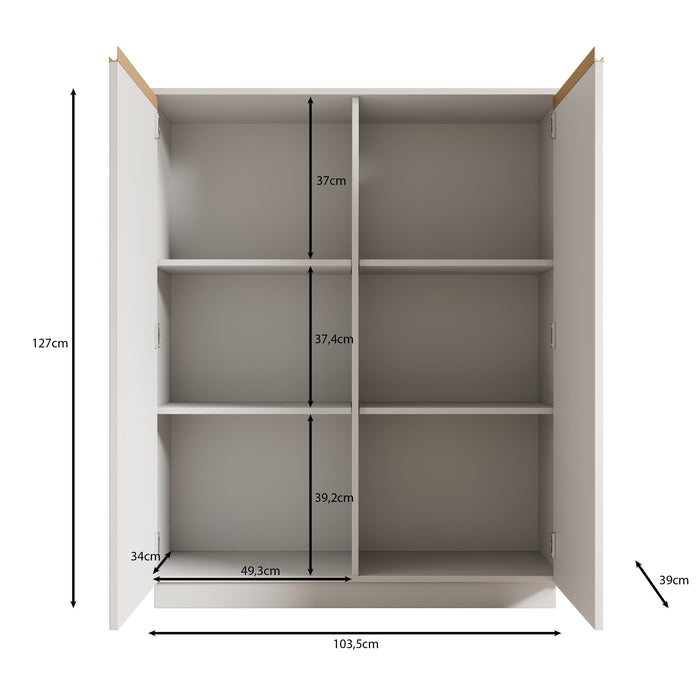 Meubella - Dressoir Remy 2 - Beige - 104 cm