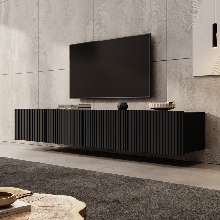 Meubella - TV-Meubel Kenderes - Zwart - 200 cm