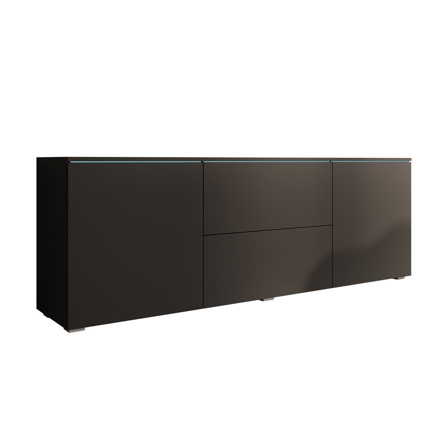 Meubella - TV-Meubel Vico - Zwart - 180 cm
