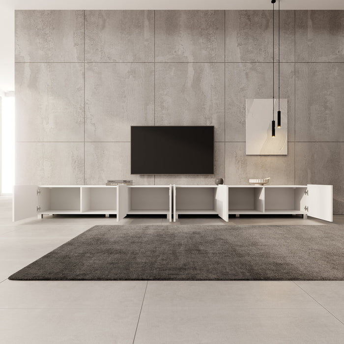 Meubella - TV-Meubel Kenderes - Wit - 300 cm