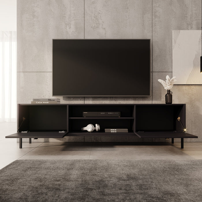 Meubella - TV-Meubel Norment - Zwart - 180 cm