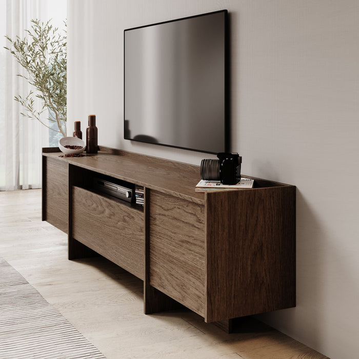 Meubella - TV-Meubel Jaxon - Donker eiken - 197 cm