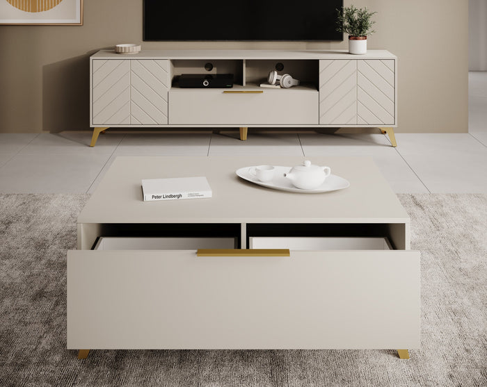 Meubella - Salontafel Xiano - Beige - 103 cm