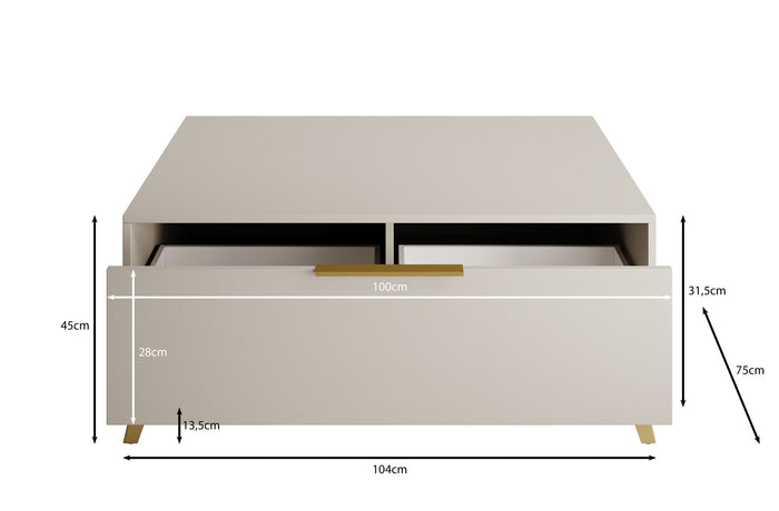 Meubella - Salontafel Xiano - Beige - 103 cm