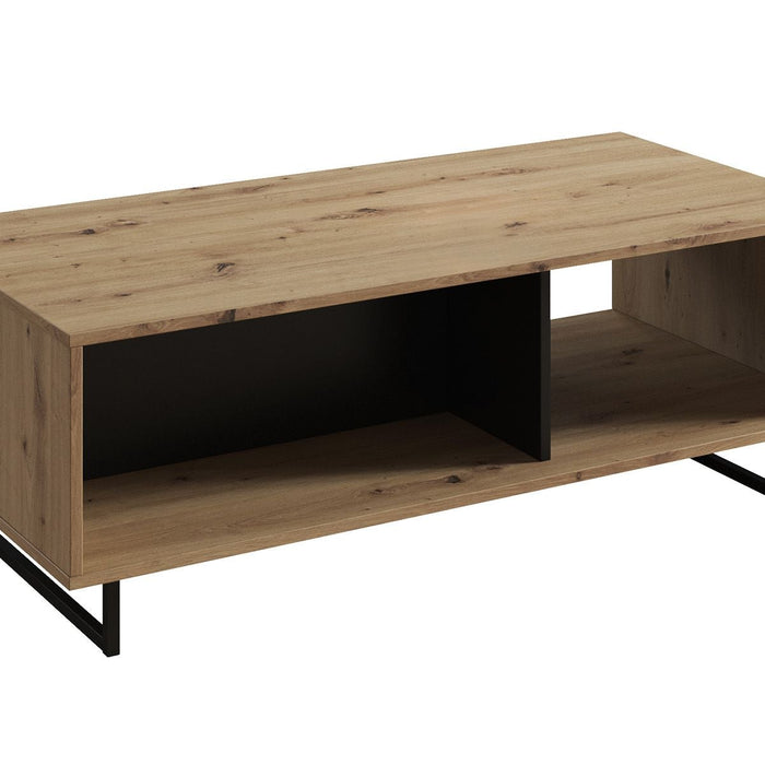 Meubella - Salontafel Saturn - Eiken - Zwart - 121 cm