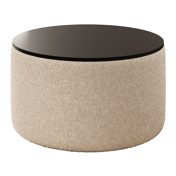Meubella - Salontafel Marcio - Beige teddystof - Boucle  - 75 cm