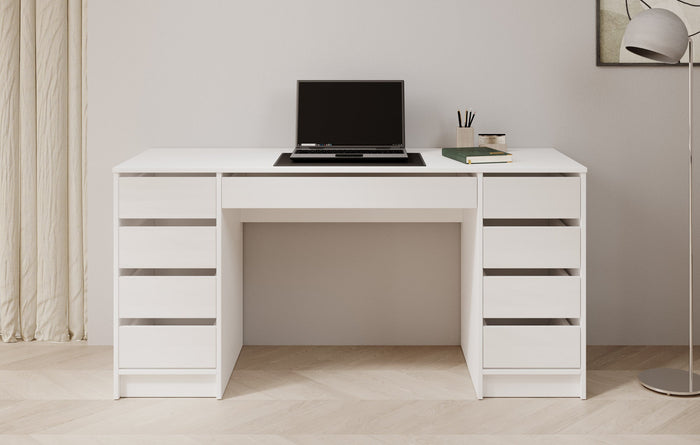 Meubella - Bureau Avio 2 - Wit hoogglans - 154 cm