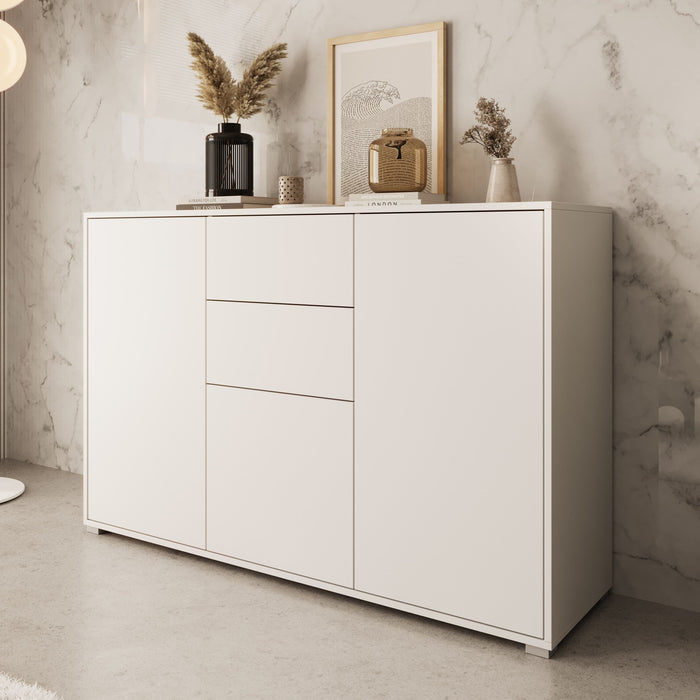 Meubella - Dressoir Gideon - Wit - 141 cm