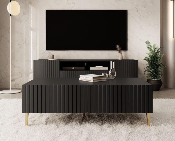 Meubella - Salontafel King - Mat Zwart - 120 cm