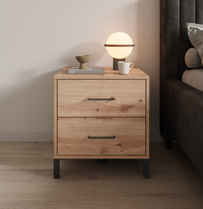 Meubella - Nachtkastje Vidor - Eiken - 48 cm