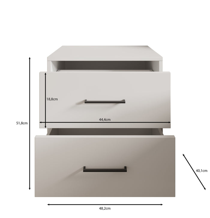 Meubella - Nachtkastje Vidor - Eiken - 48 cm