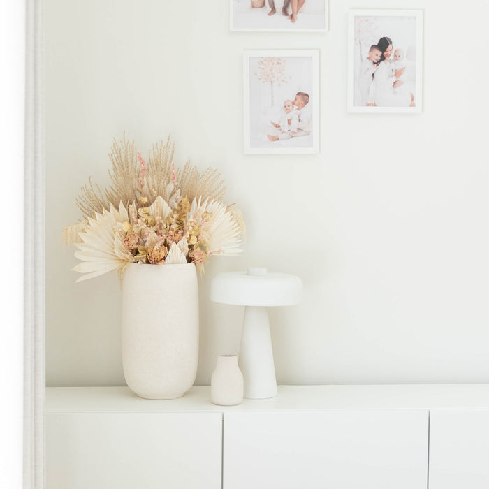 Atmooz Tafellamp Ocana - Wit en Goud - Ø 30 cm - Metaal - Paddenstoel