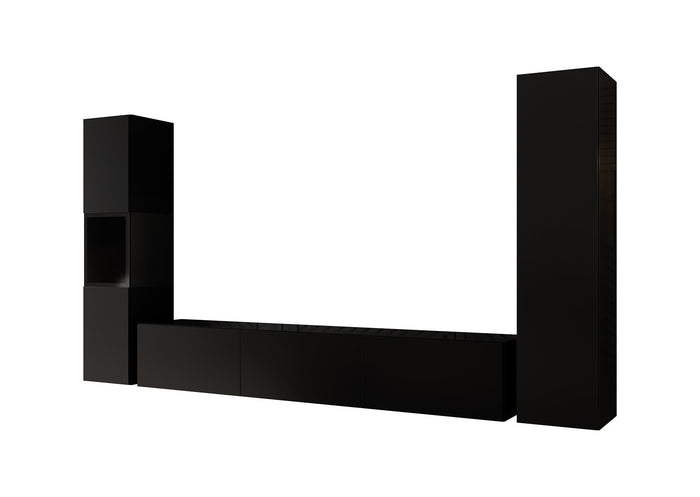 Meubella - Wandmeubel Bonzo 3 - Mat Zwart