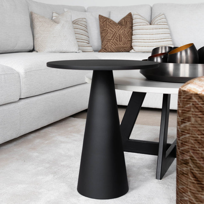 Atmooz Sioux - Bijzettafel 38 x 45 cm - Zwart - Rond - Metaal