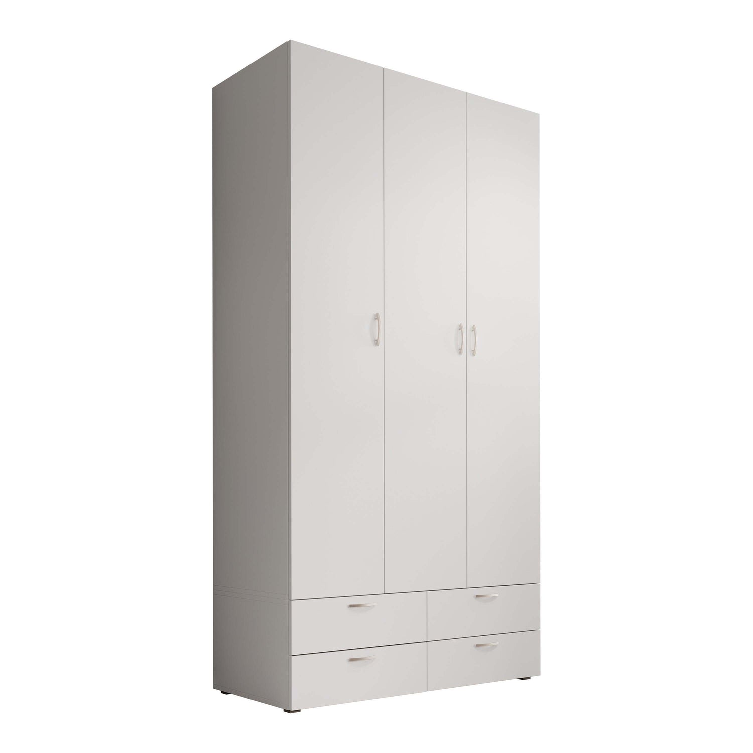 Meubella - Kledingkast Bernd - Wit - 111 cm - Met lades