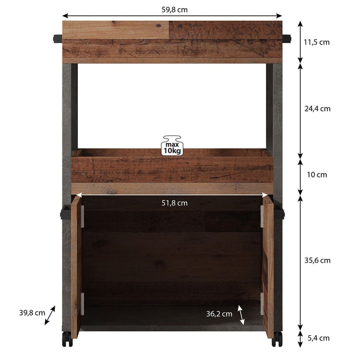 Meubella - Barkast Cade - Eiken - 60 cm