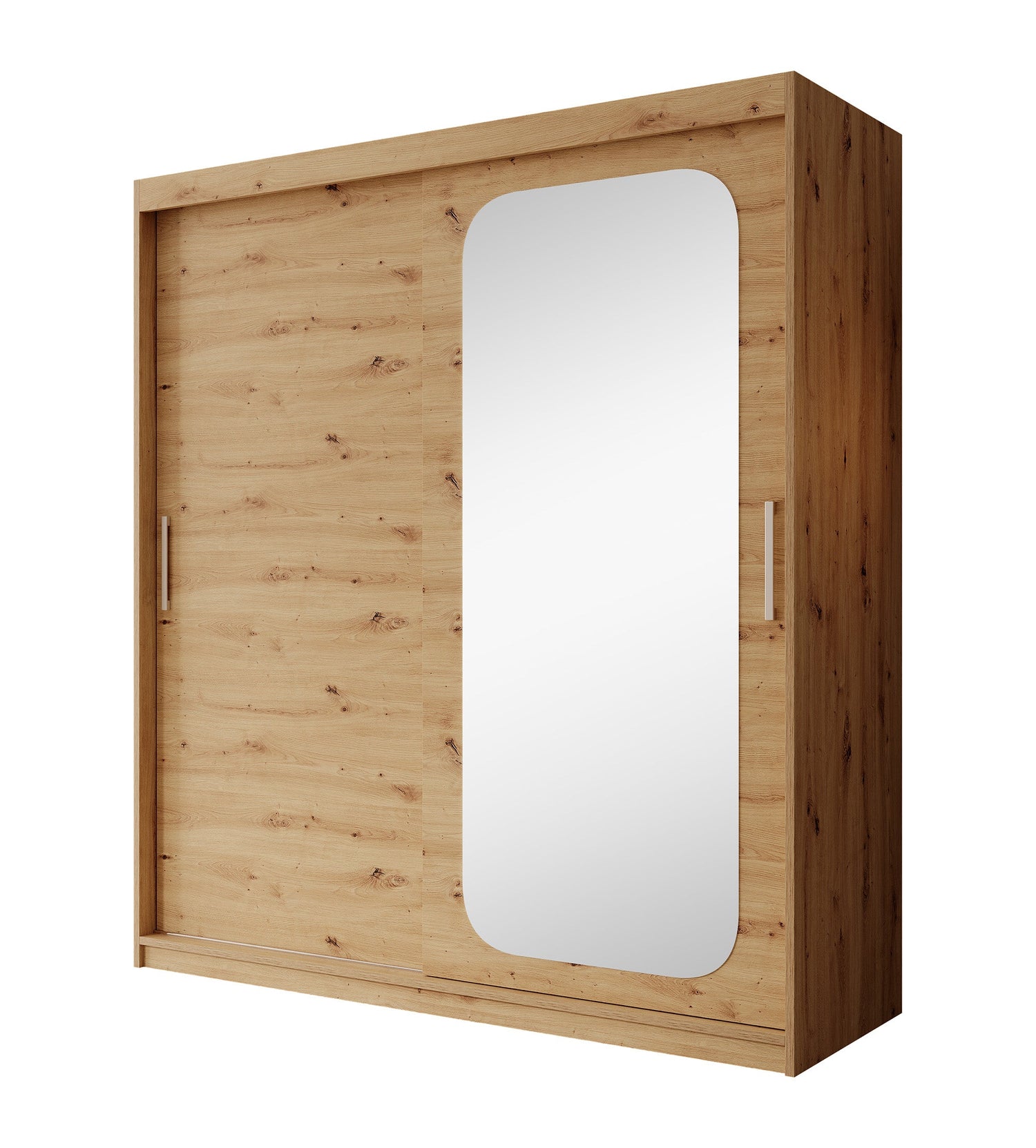 Meubella - Kledingkast Pete - Eiken - 180 cm - Met spiegel