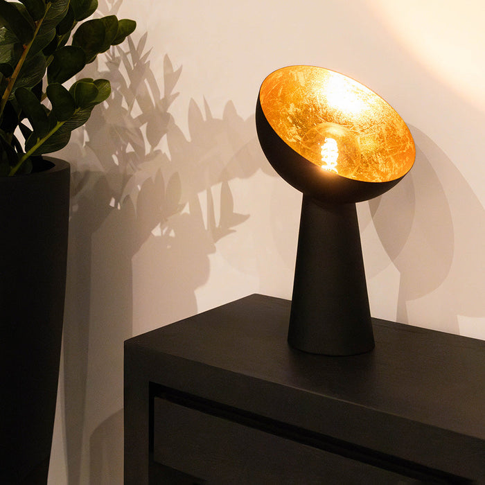 Atmooz Hopi - Tafellamp - Zwart en Goud - Metaal - 43 cm