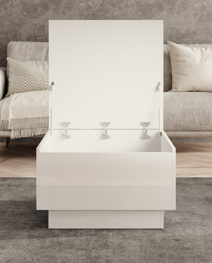 Meubella - Salontafel Micha - Hoogglans wit - 60 cm