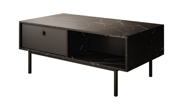 Meubella - Salontafel Frazer - Zwart marmerlook - 110 cm