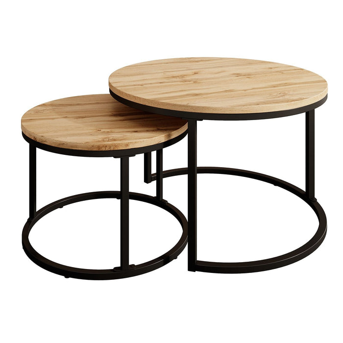 Meubella - Salontafel Ovalo - Eiken - set van 2