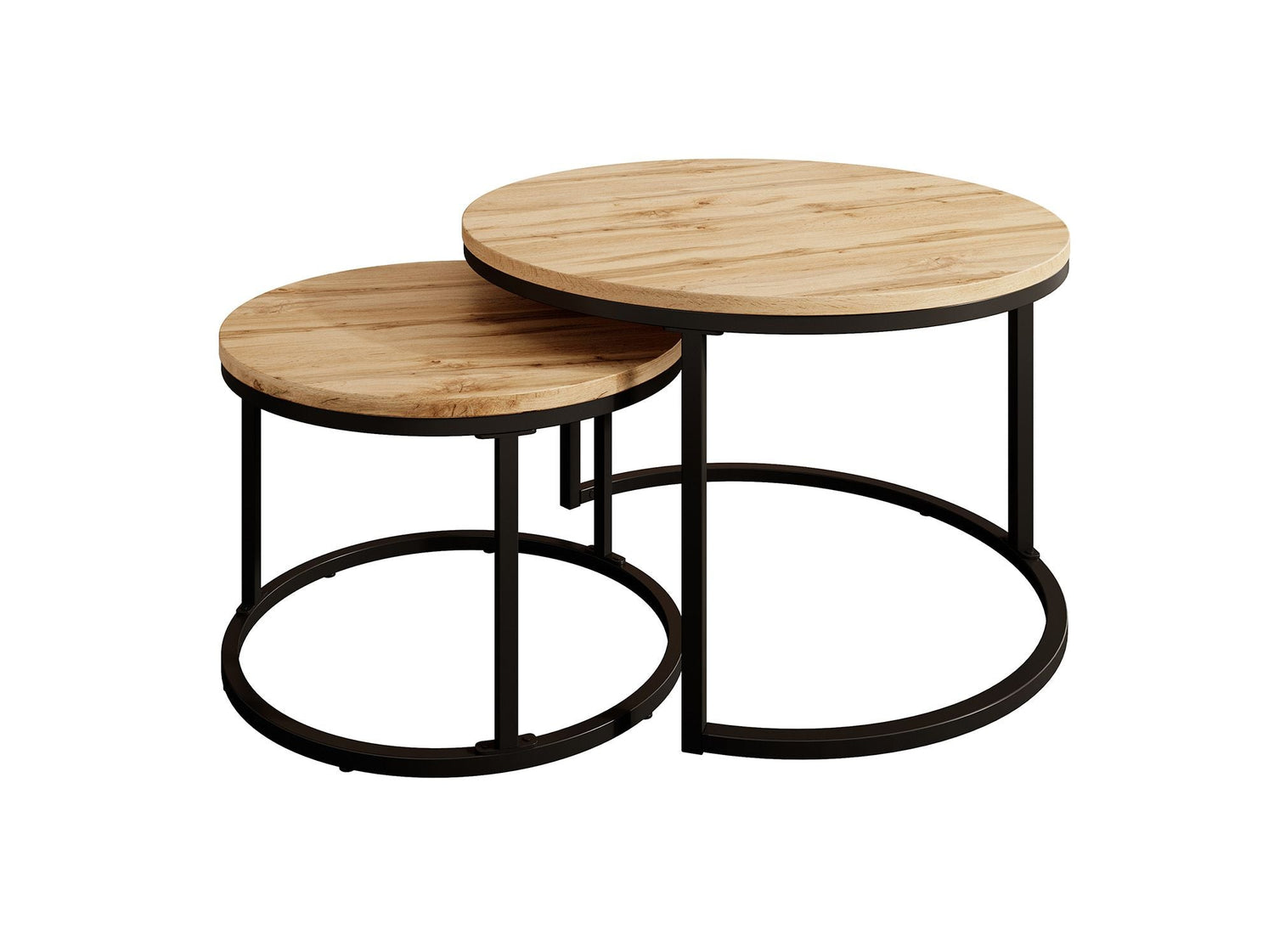 Meubella - Salontafel Ovalo - Eiken - set van 2