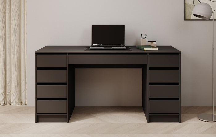 Meubella - Bureau Avio 2 - Zwart - 154 cm