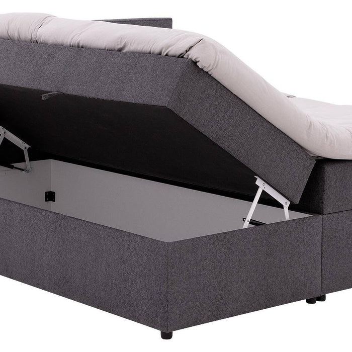 Goossens Boxspring Store met opbergruimte - grijs - 160 x 212 cm cm