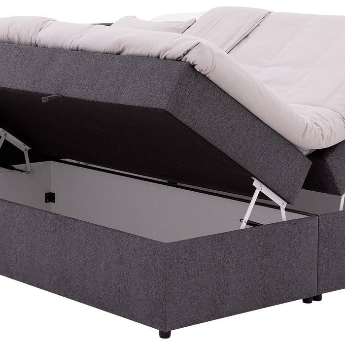Goossens Boxspring Store met opbergruimte - grijs - 160 x 212 cm cm