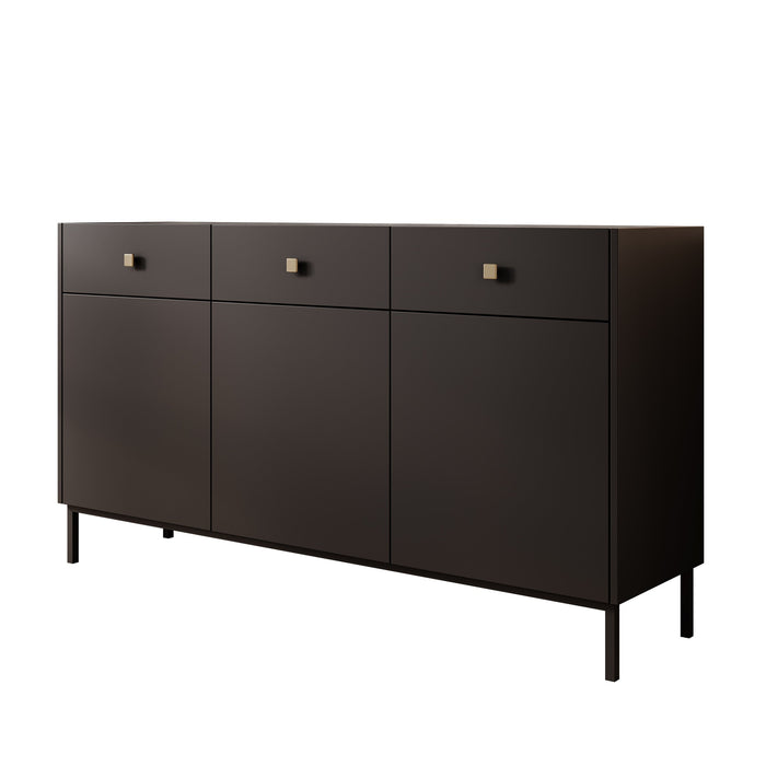 Meubella - Dressoir Norment - Zwart - 155 cm