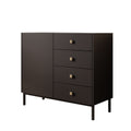 Meubella - Dressoir Norment - Zwart - 100 cm