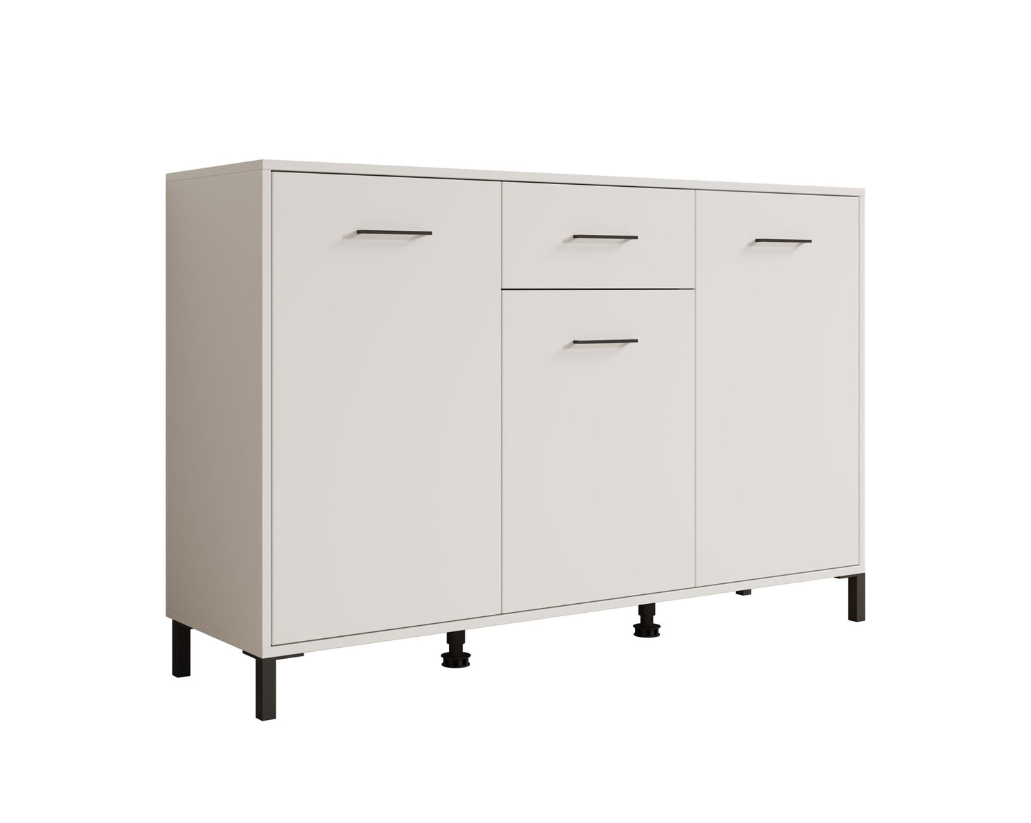 Meubella - Dressoir Vidor - Wit - 138 cm - 1 lade