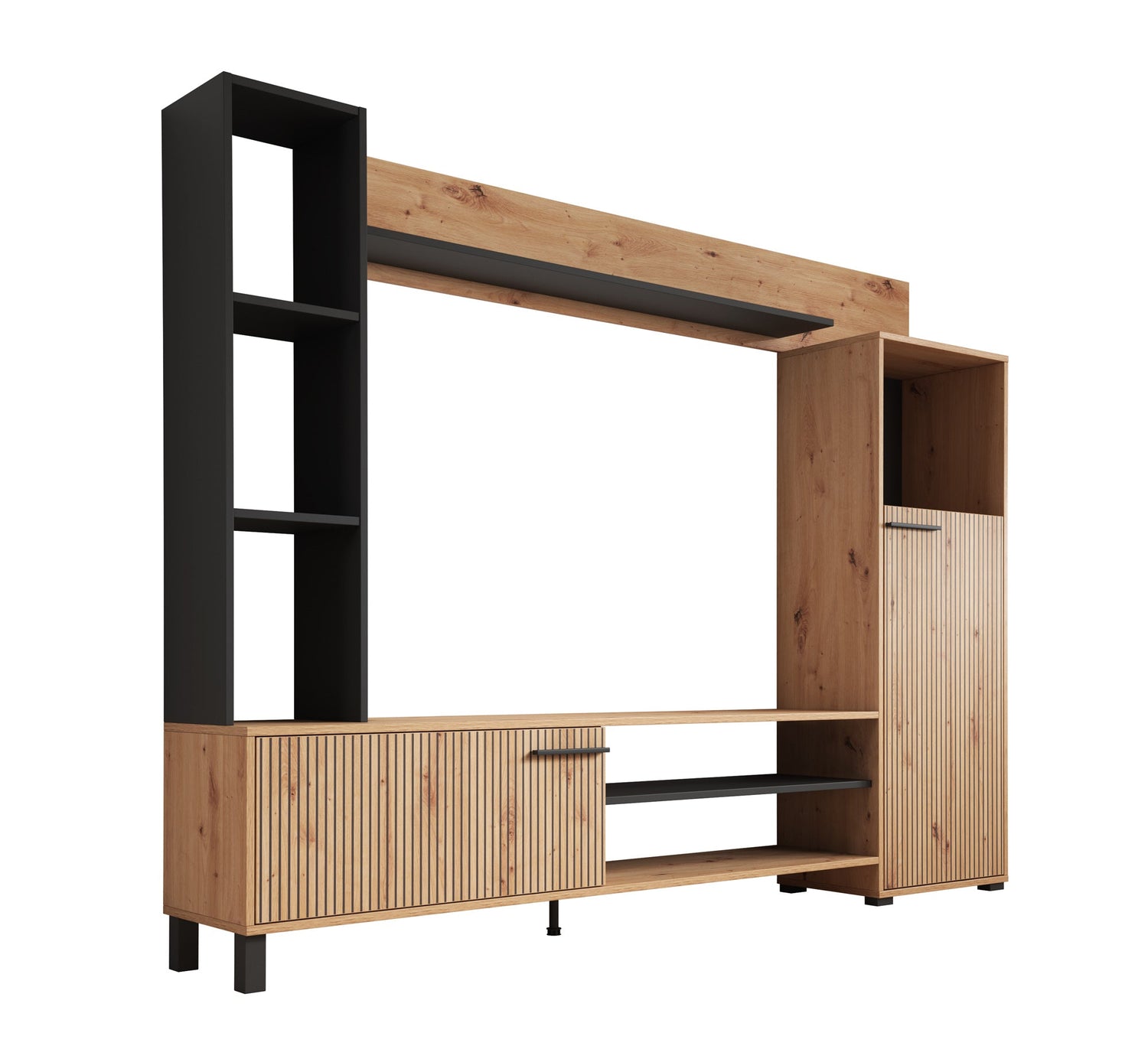 Meubella - Wandmeubel Ronald - Eiken - 208 cm