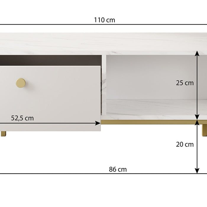 Meubella - Salontafel Frazer - Wit - 110 cm