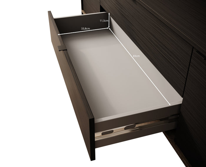 Meubella - TV-Meubel Lennard - Zwart eiken - 183 cm