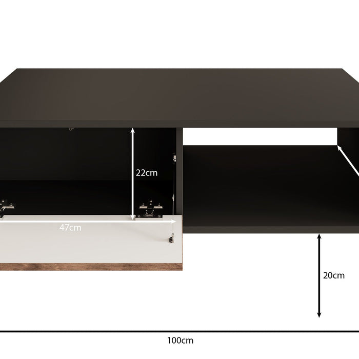 Meubella - Salontafel Cordoba - Zwart - 100 cm