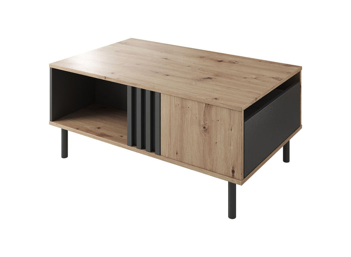 Meubella - Salontafel Marcos - Eiken - Antraciet - 100 cm