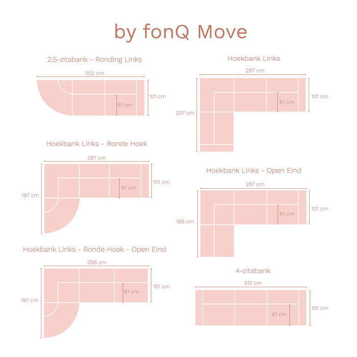 by fonQ Move Hoekbank Links - Ronde Hoek - Zand