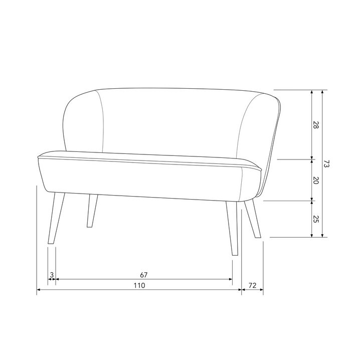 WOOOD Sara Bankje - Bouclé - Crème