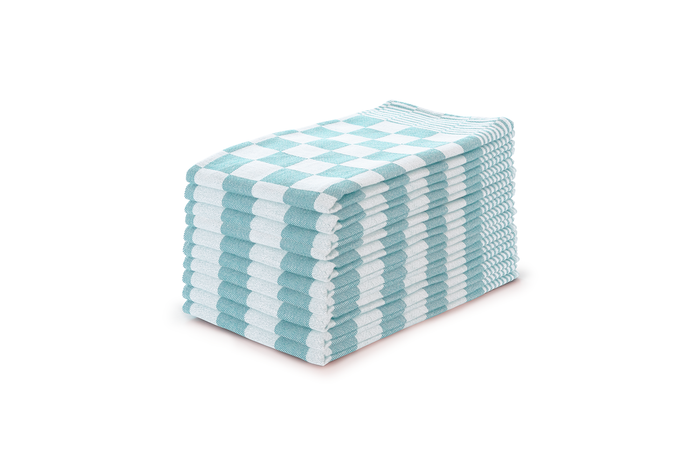 LINNICK Theedoekenset Blok 65x65cm - ice blue - set van 10