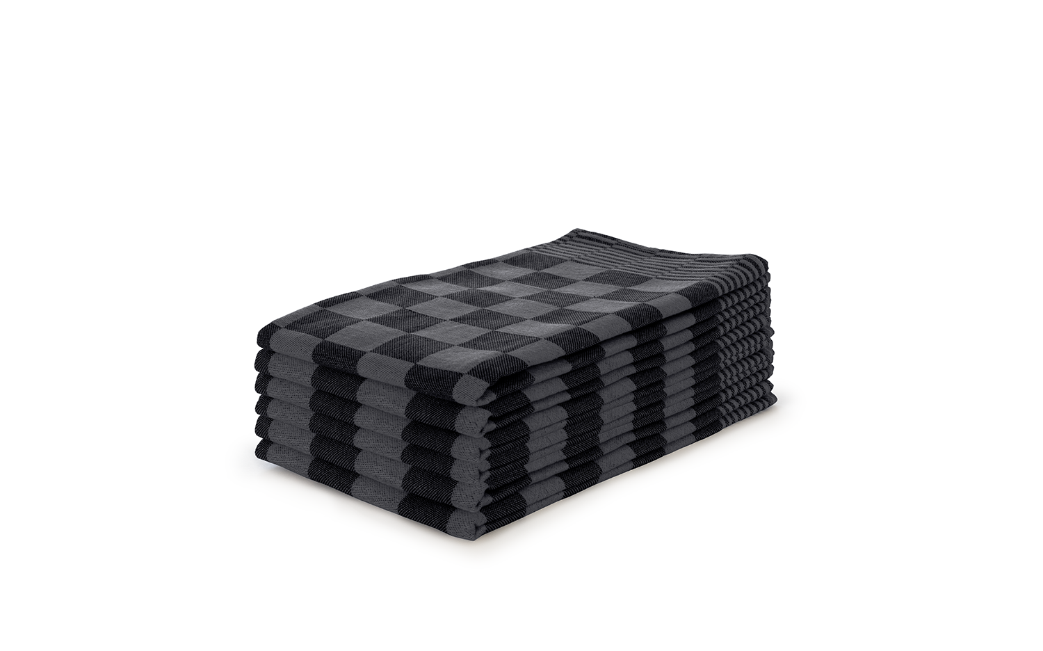 LINNICK Theedoekenset Blok 65x65cm - zwart - set van 6