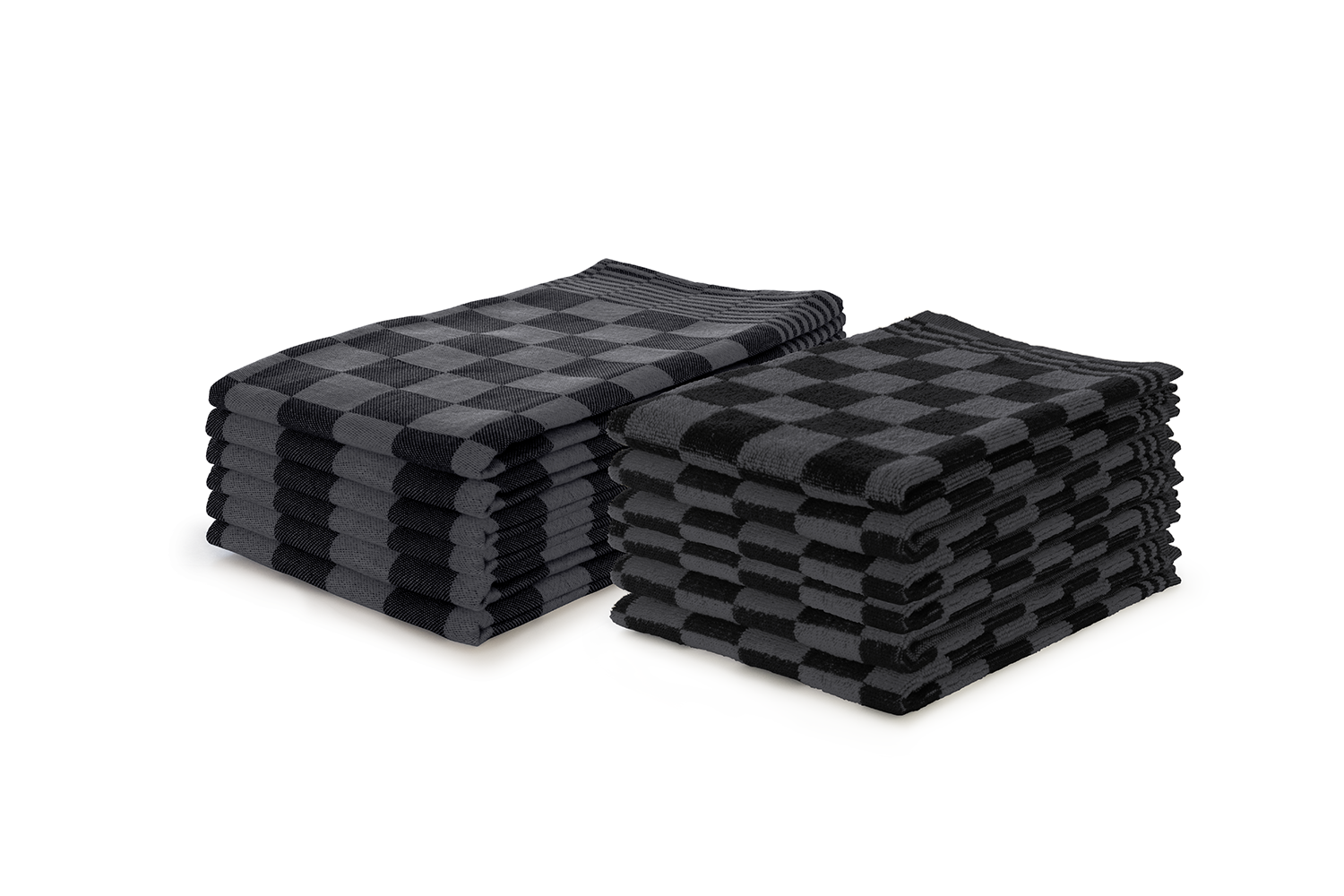 LINNICK Theedoeken & Keukendoeken Set Blok - zwart - set van 12