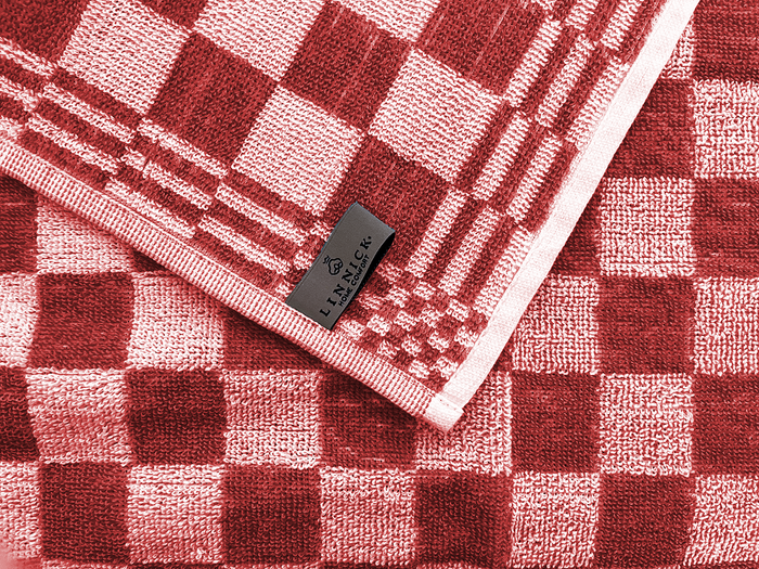 LINNICK Theedoeken & Keukendoeken Set Blok - rood - set van 12